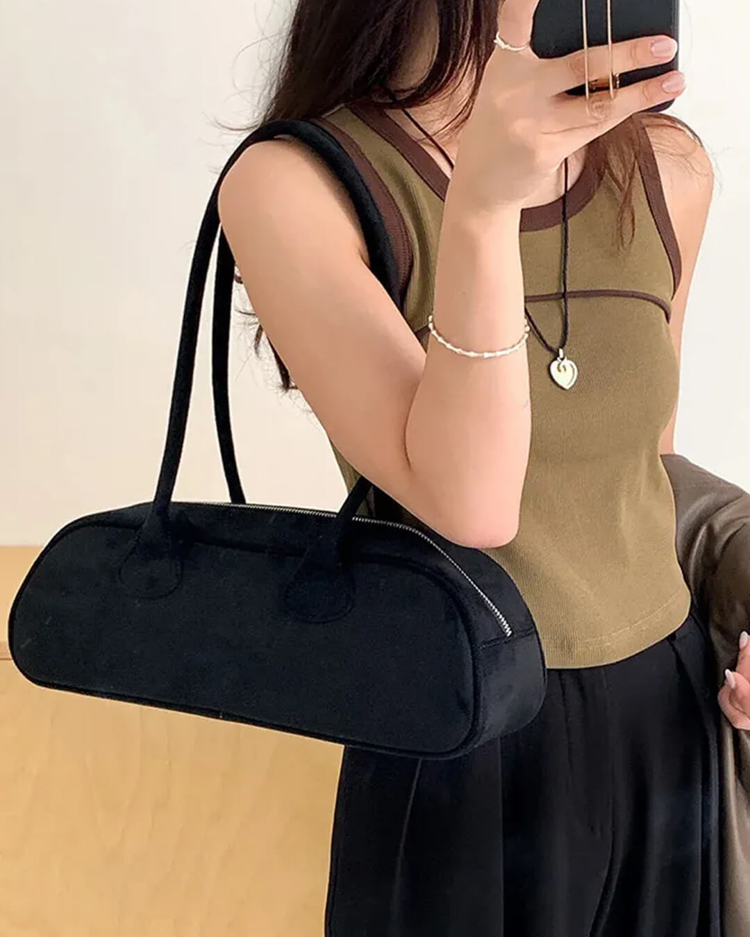 Aveline Suede Shoulder Handbag