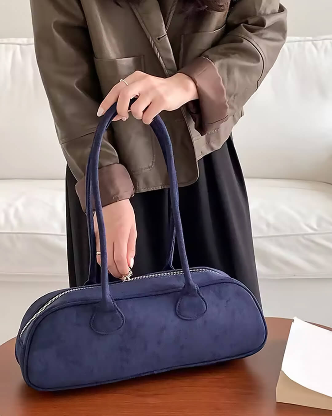 Aveline Suede Shoulder Handbag