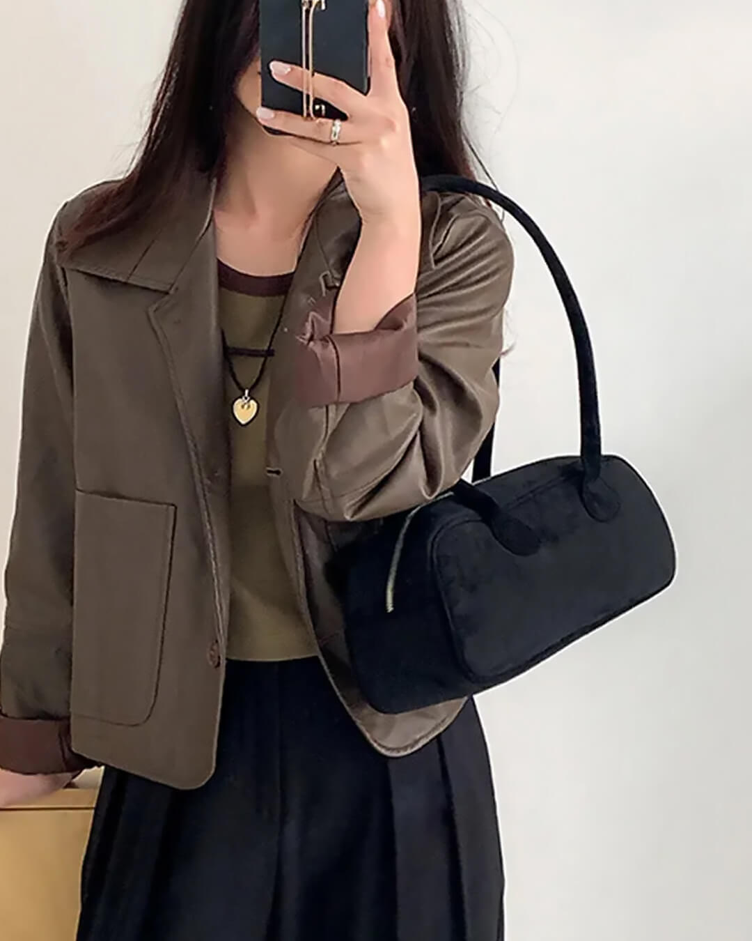 Aveline Suede Shoulder Handbag