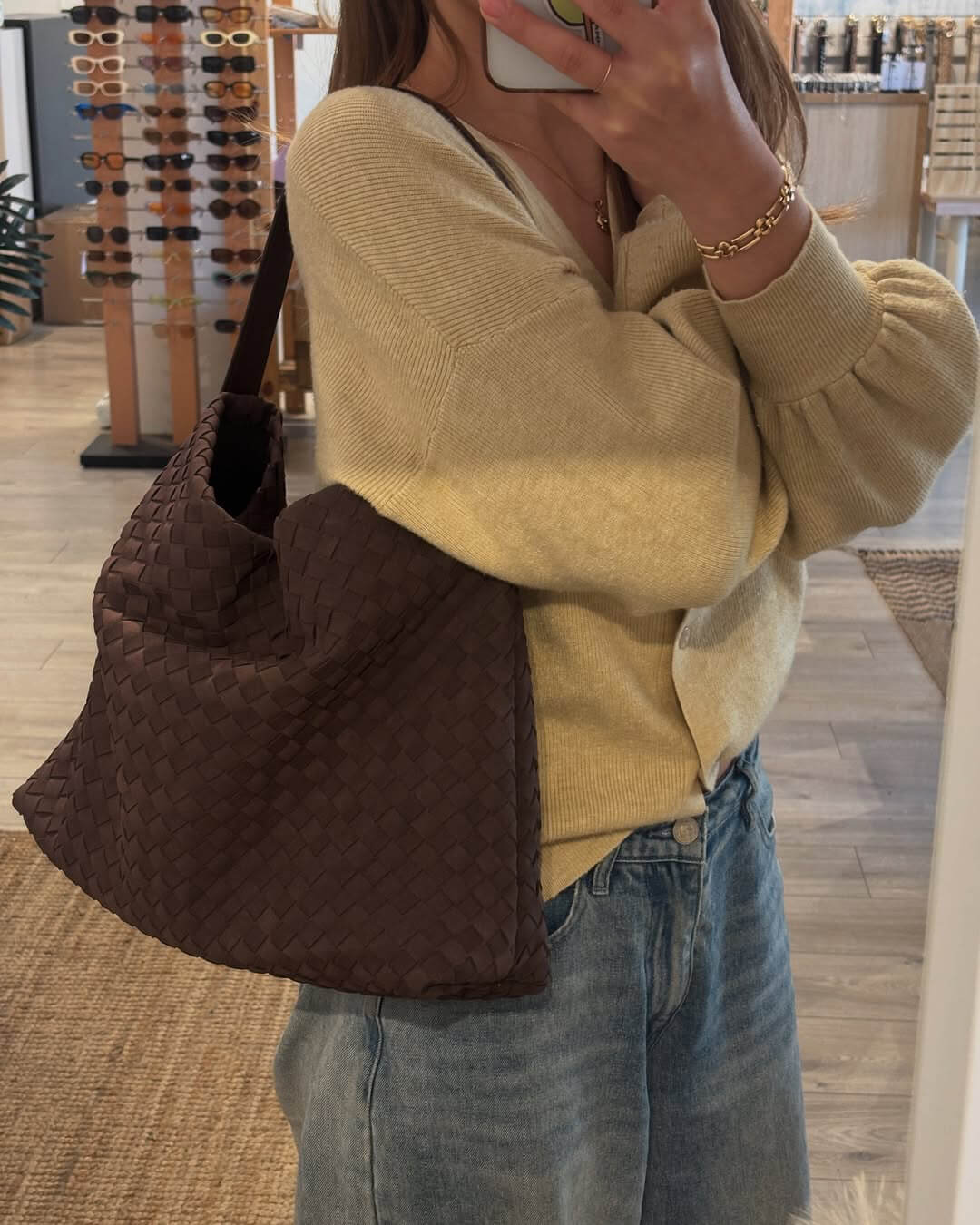 Chelsea Woven Hobo Tote Bag