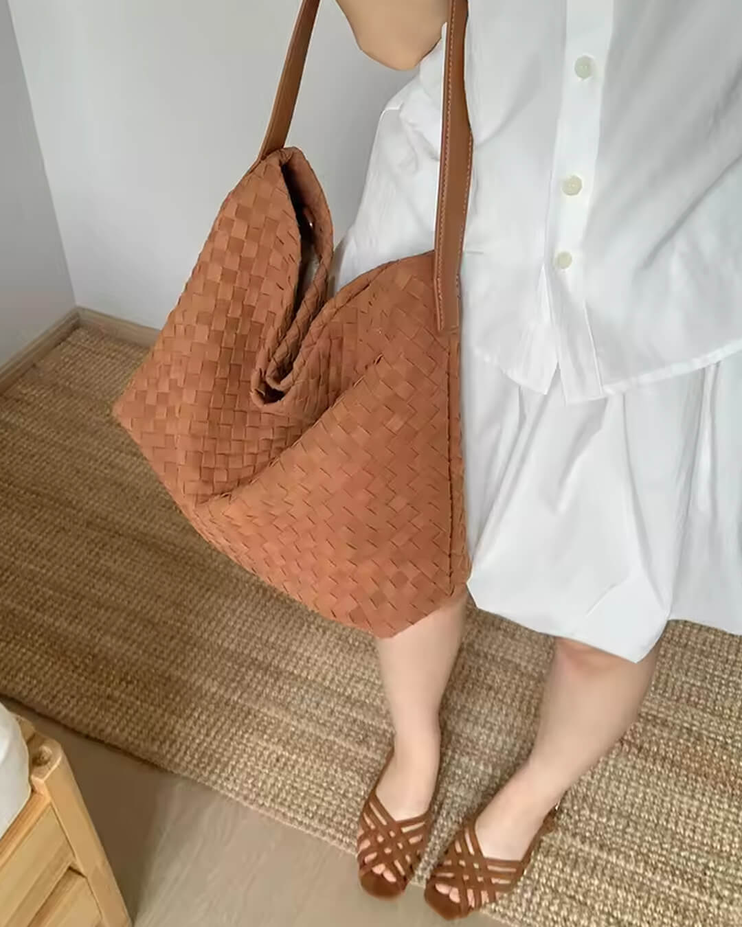 Chelsea Woven Hobo Tote Bag