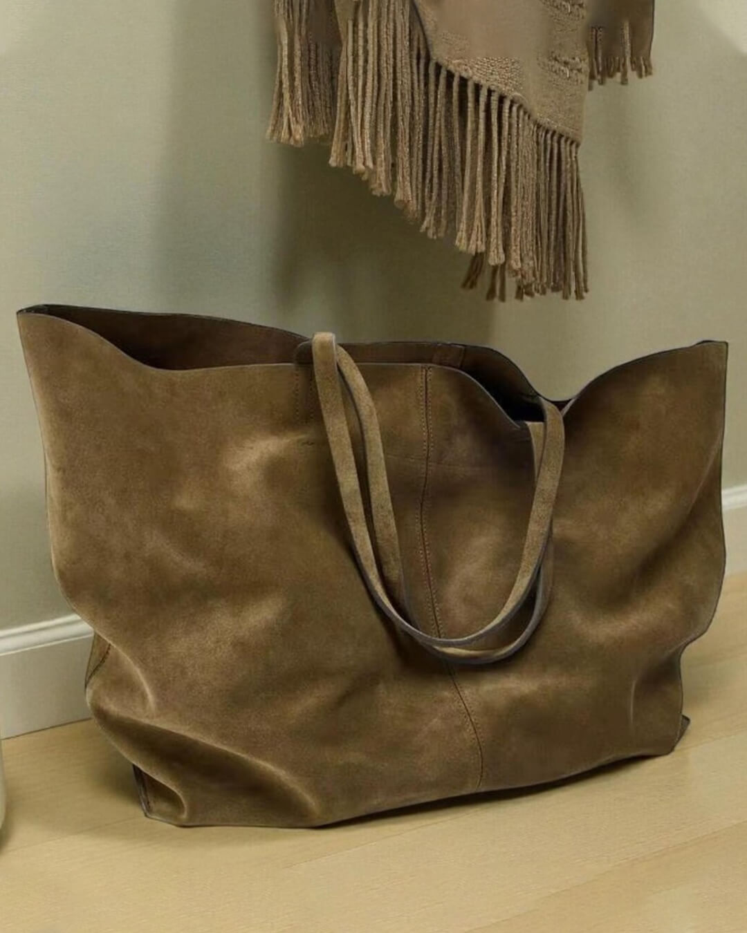 Cynthia Oversized Suede Tote Bag
