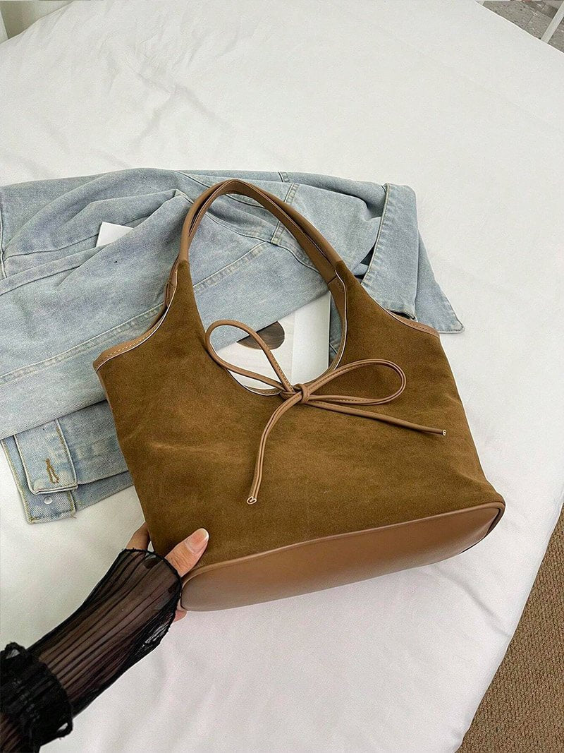 Florence Suede Bow Tote Bag