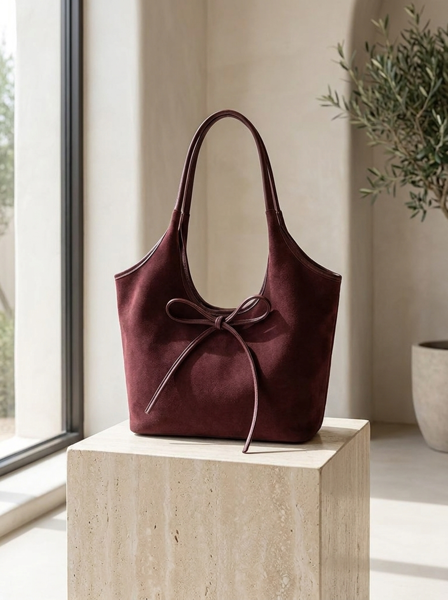 Florence Suede Bow Tote Bag