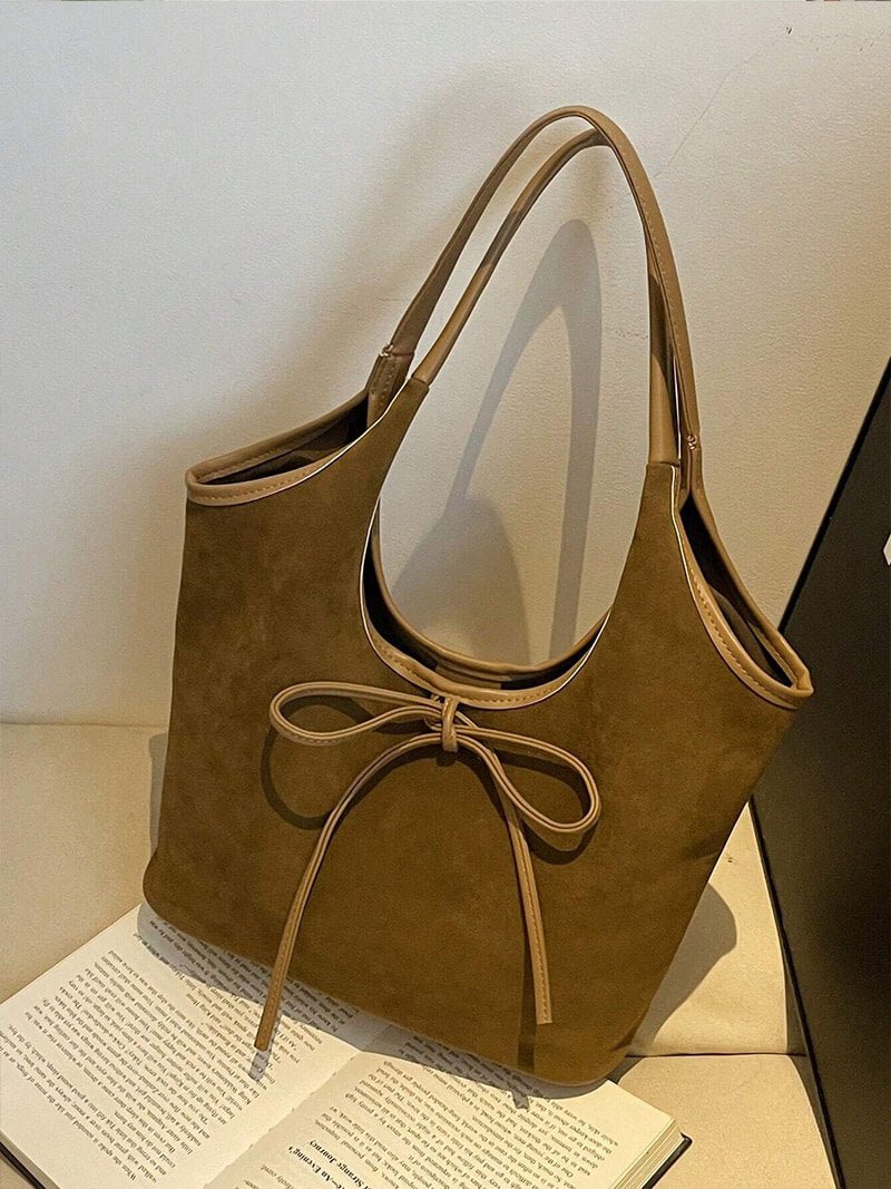 Florence Suede Bow Tote Bag