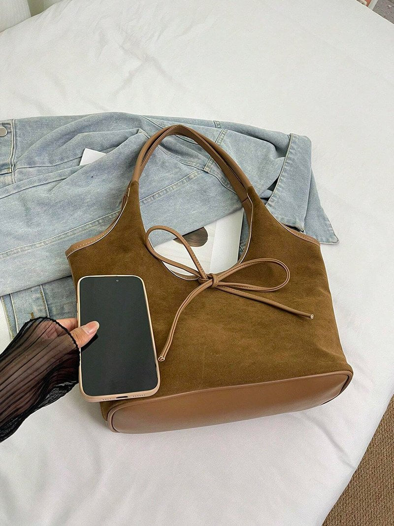 Florence Suede Bow Tote Bag