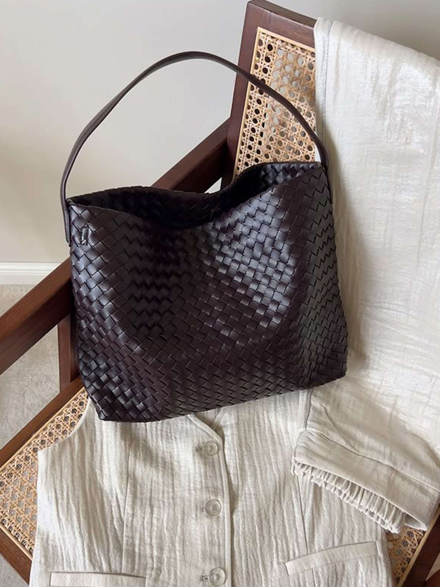Margaret Woven Hobo Tote Bag