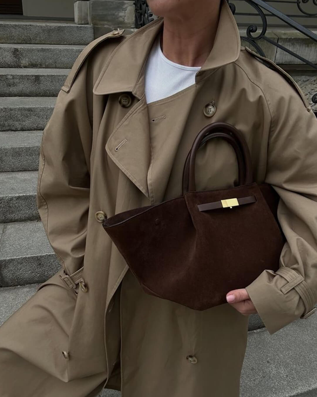 Melanie Suede Tote Handbag