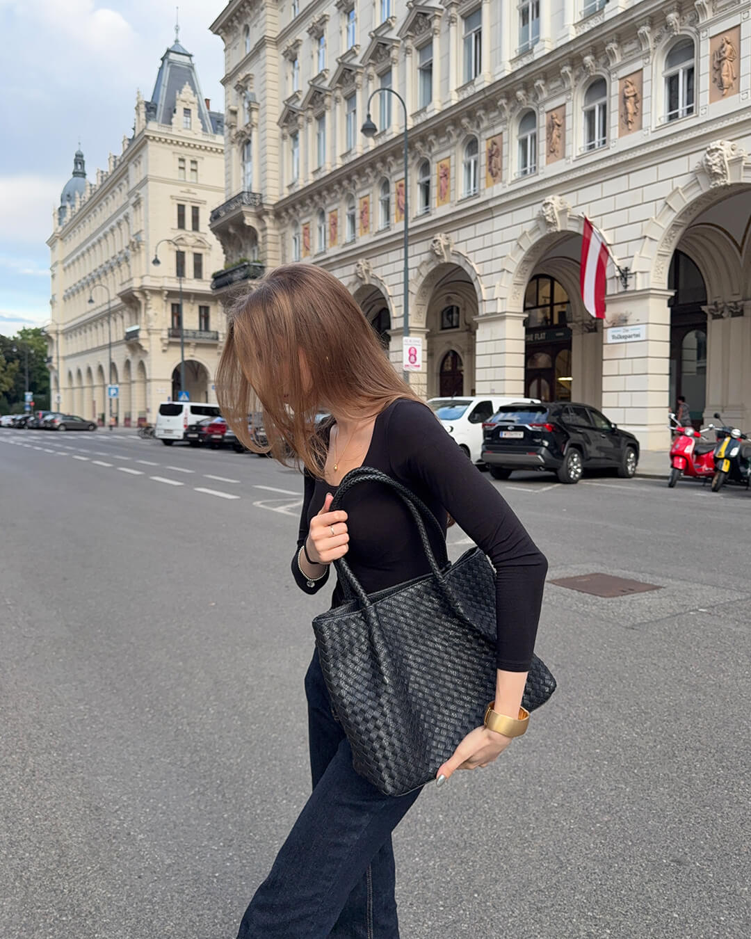 Natalie Woven Weekender Tote Bag