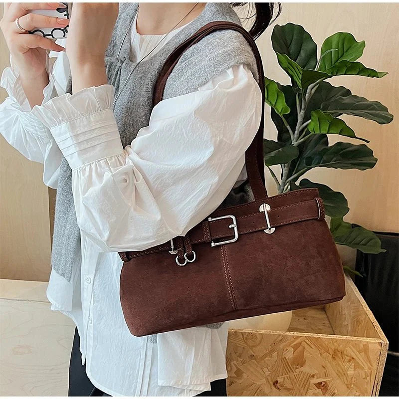 Nora Vintage Suede Shoulder Bag