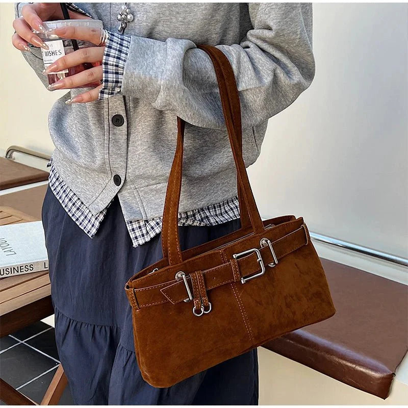 Nora Vintage Suede Shoulder Bag