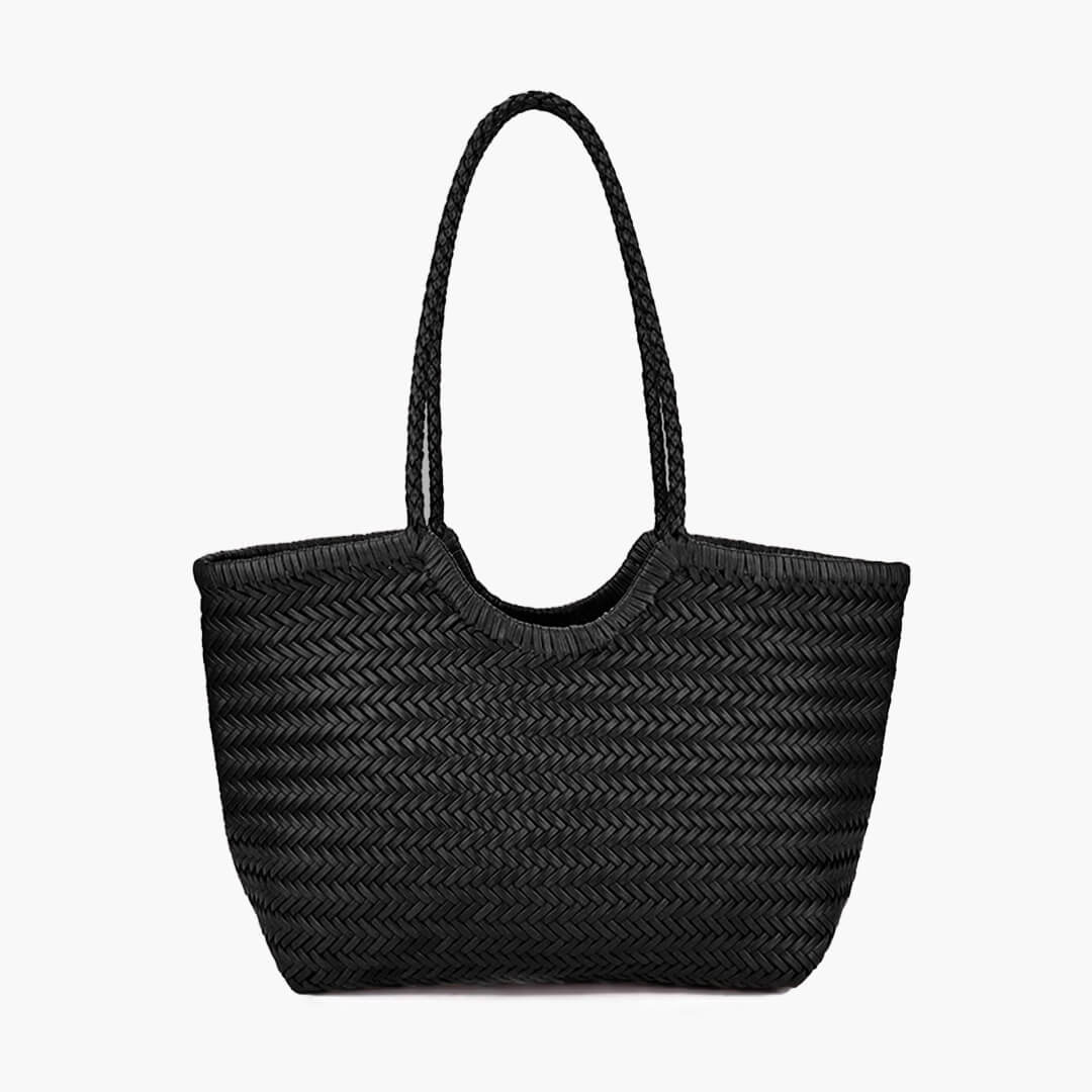 Rica Woven Faux Leather Tote Bag