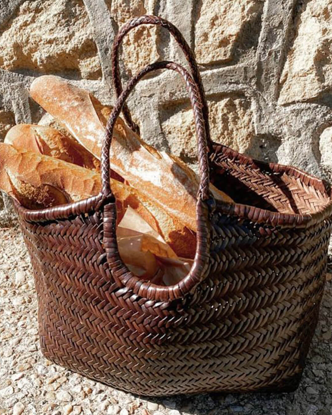 Rica Woven Faux Leather Tote Bag