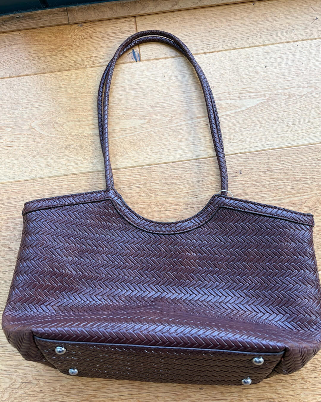 Rica Woven Faux Leather Tote Bag