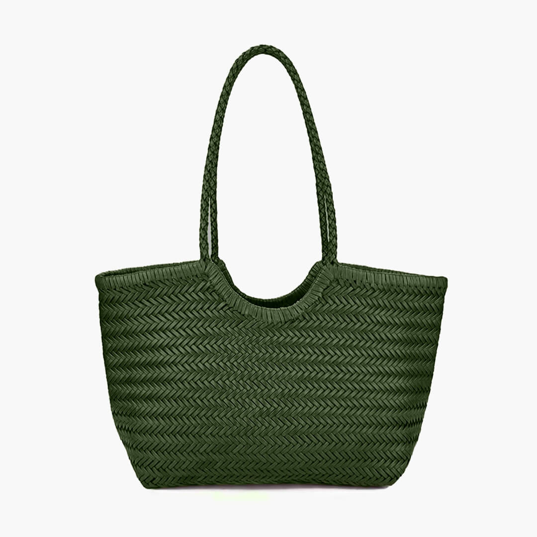 Rica Woven Faux Leather Tote Bag