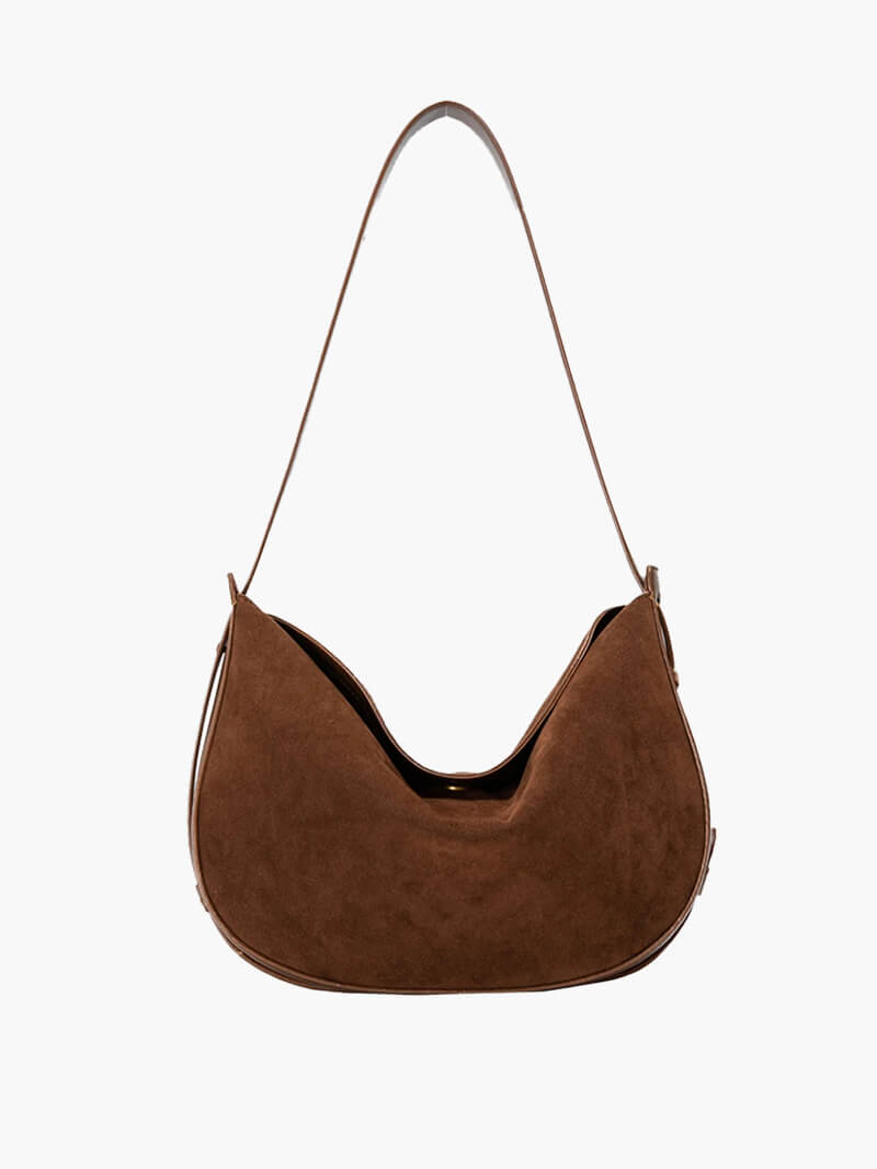 Sienna Curved Suede Shoulder Bag