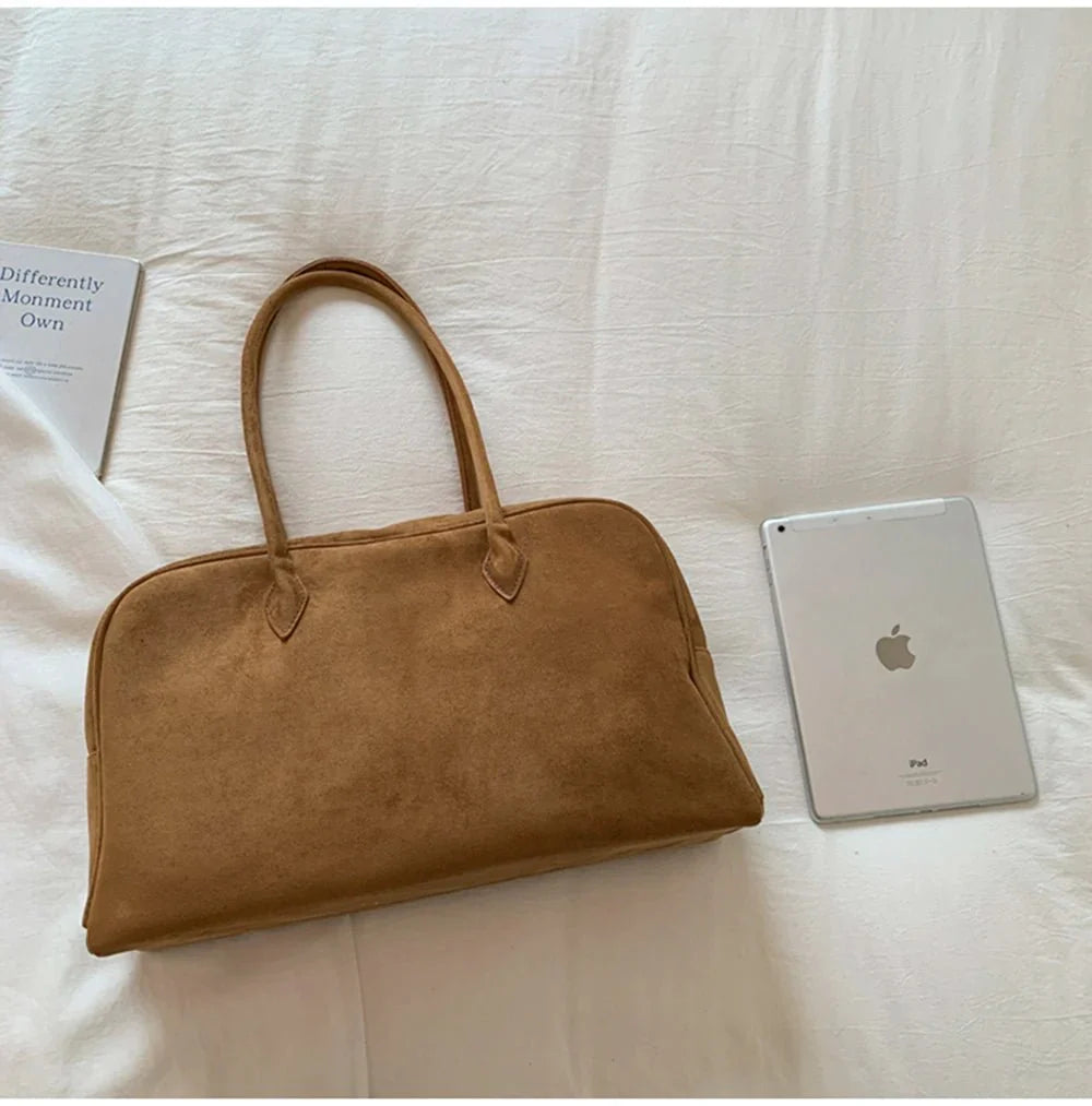 Sophie Suede Carryall Shoulder Bag
