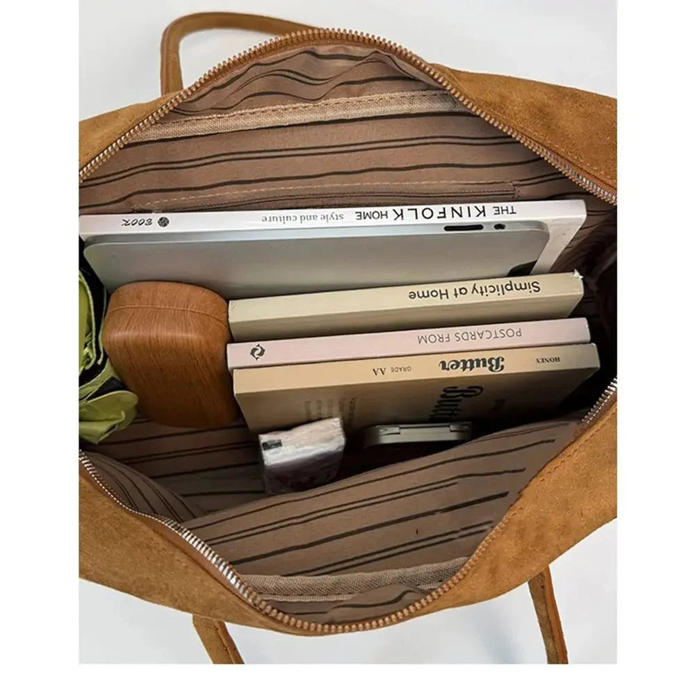Sophie Suede Carryall Shoulder Bag