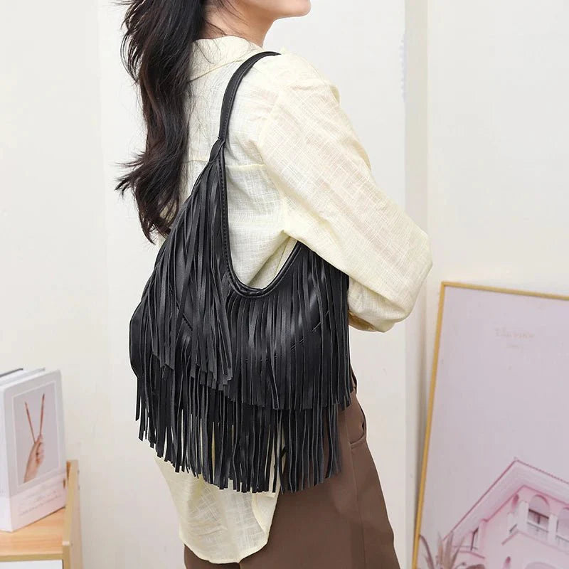 Tatiana Fringe Hobo Shoulder Bag