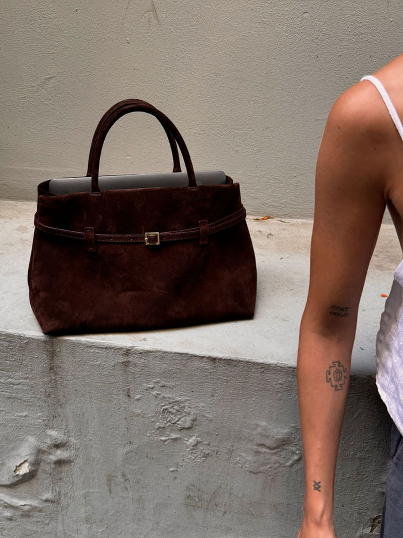 Valentina Suede Carryall Handbag