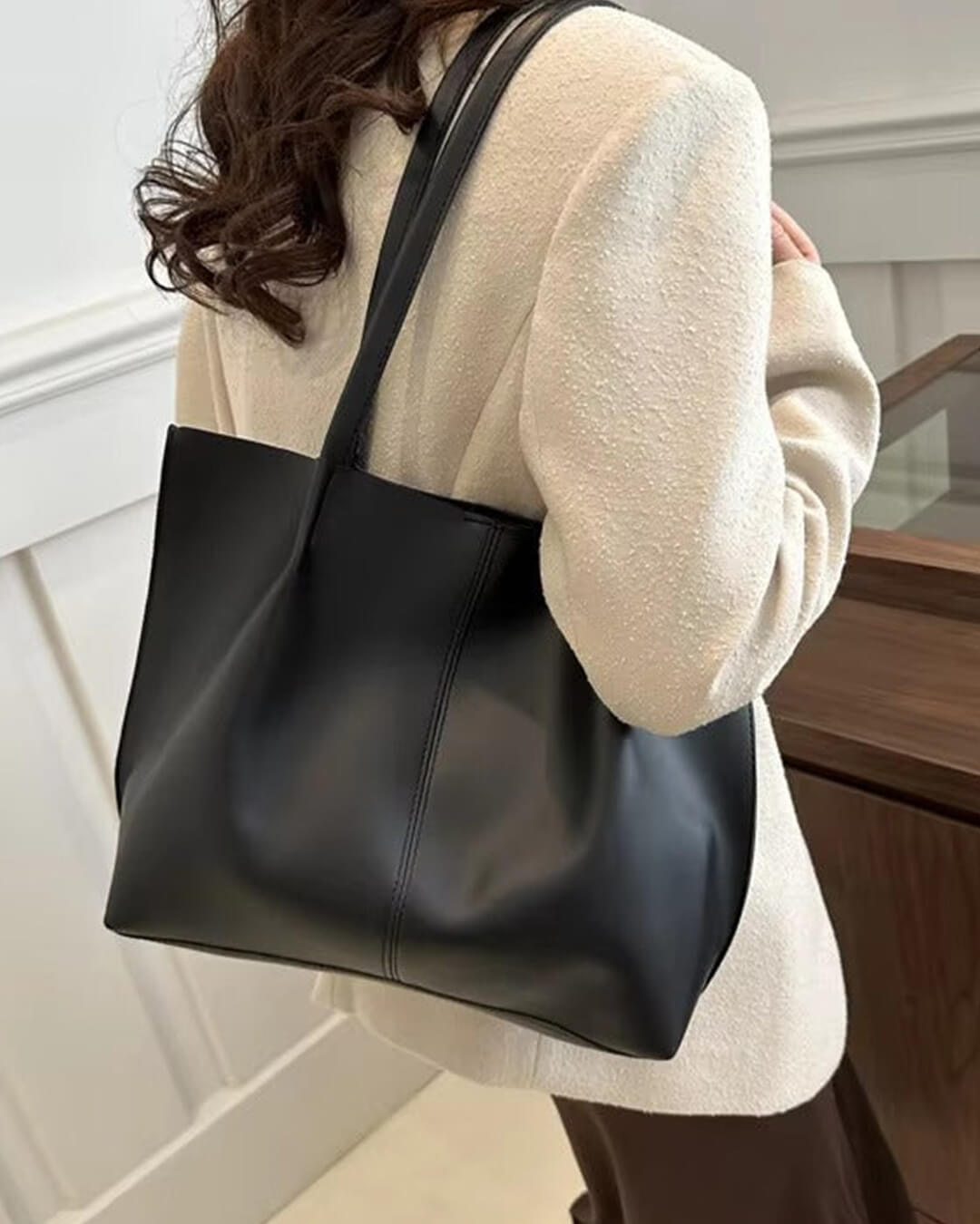 Eleanor oversized faux leather tote bag