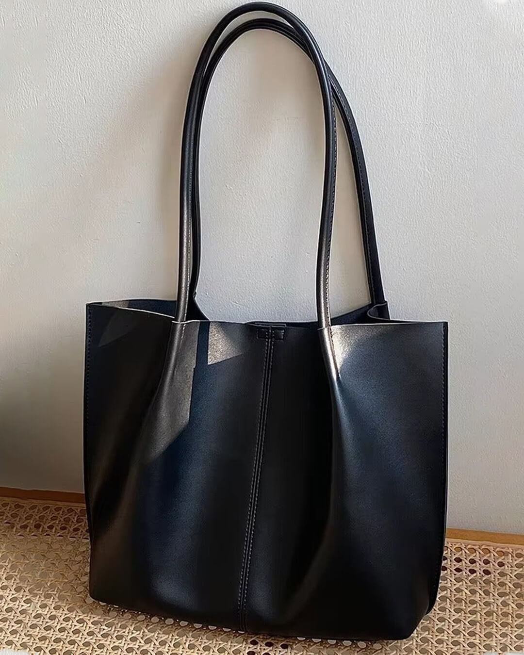 Eleanor oversized faux leather tote bag