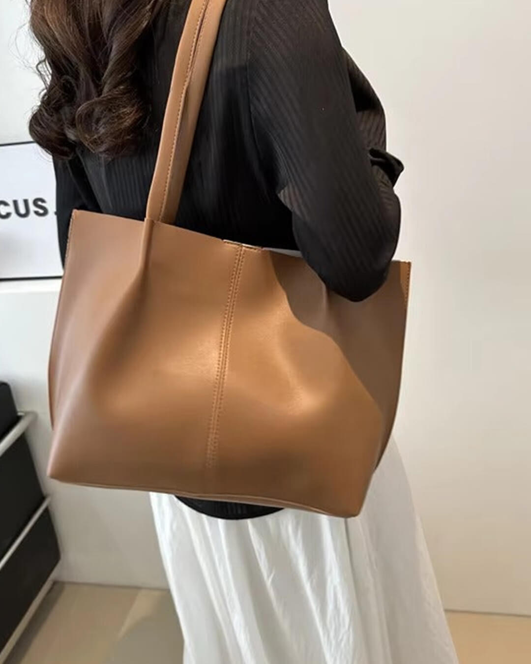 Eleanor oversized faux leather tote bag