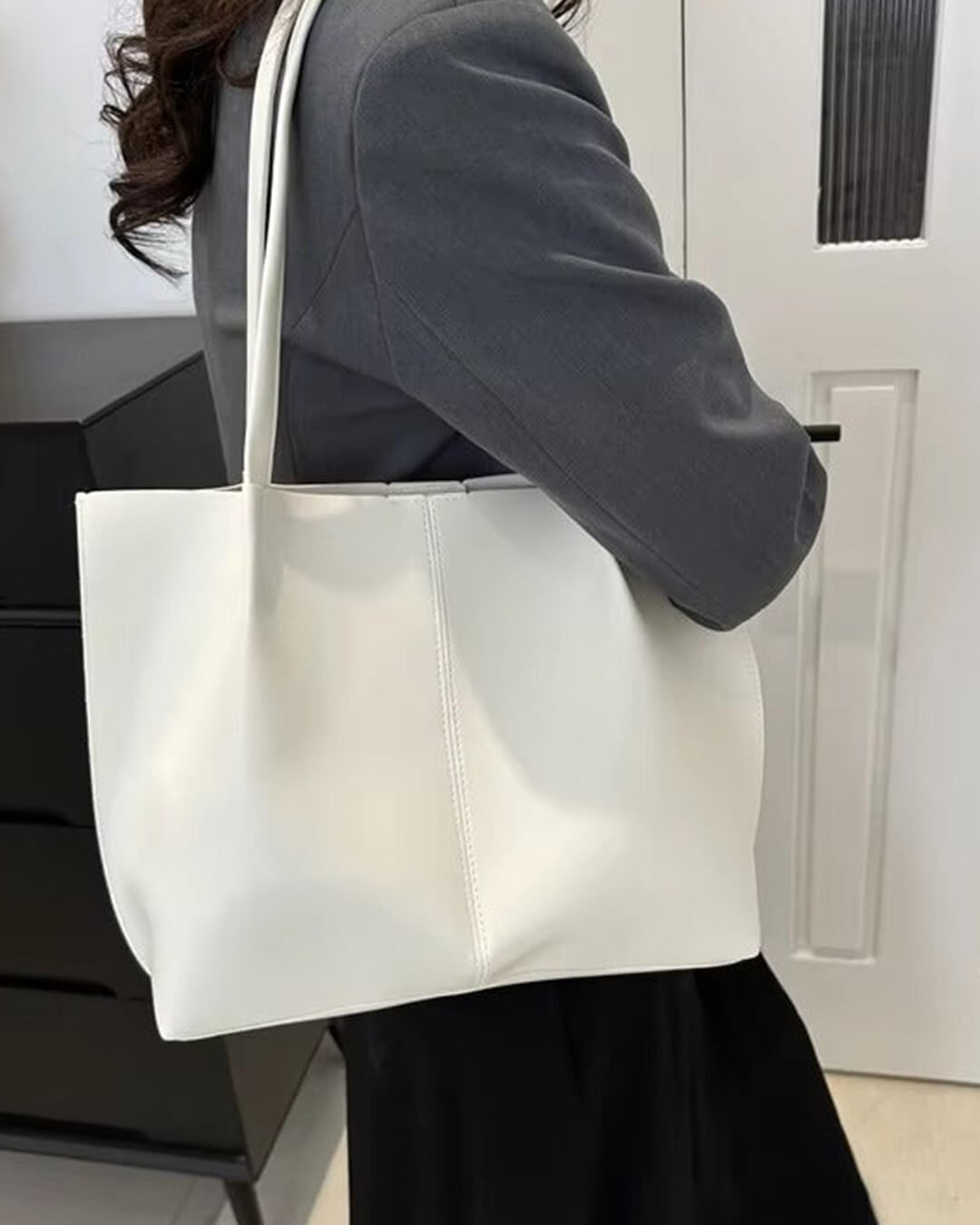 Eleanor oversized faux leather tote bag