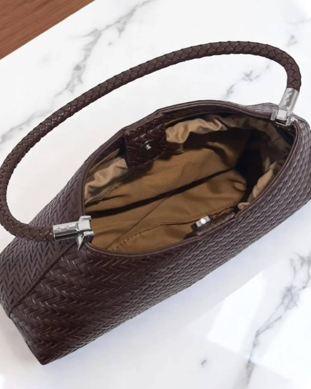 Alya Woven Crescent Shoulder Bag