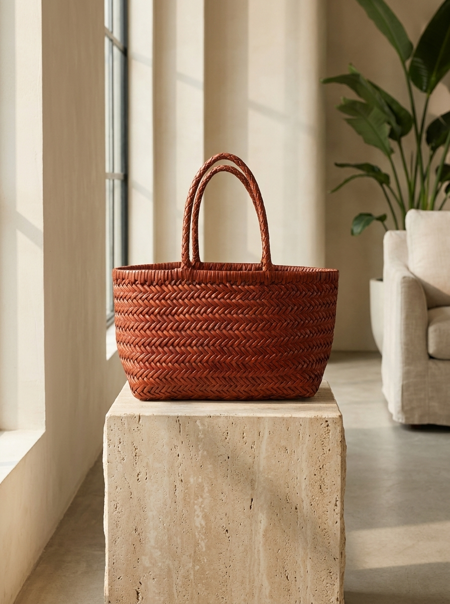 Anais Handwoven Leather Tote Bag