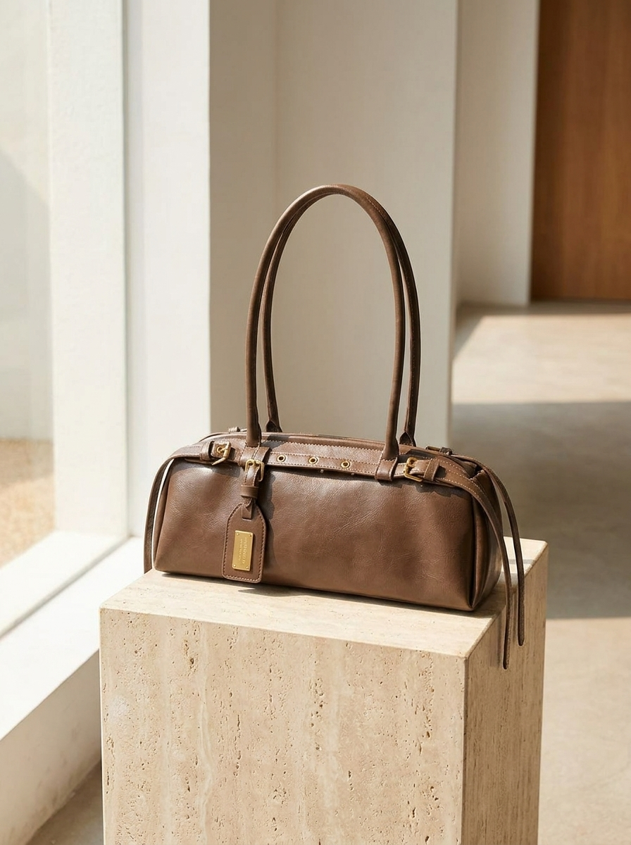 Audrey Vintage Barrel Shoulder Bag