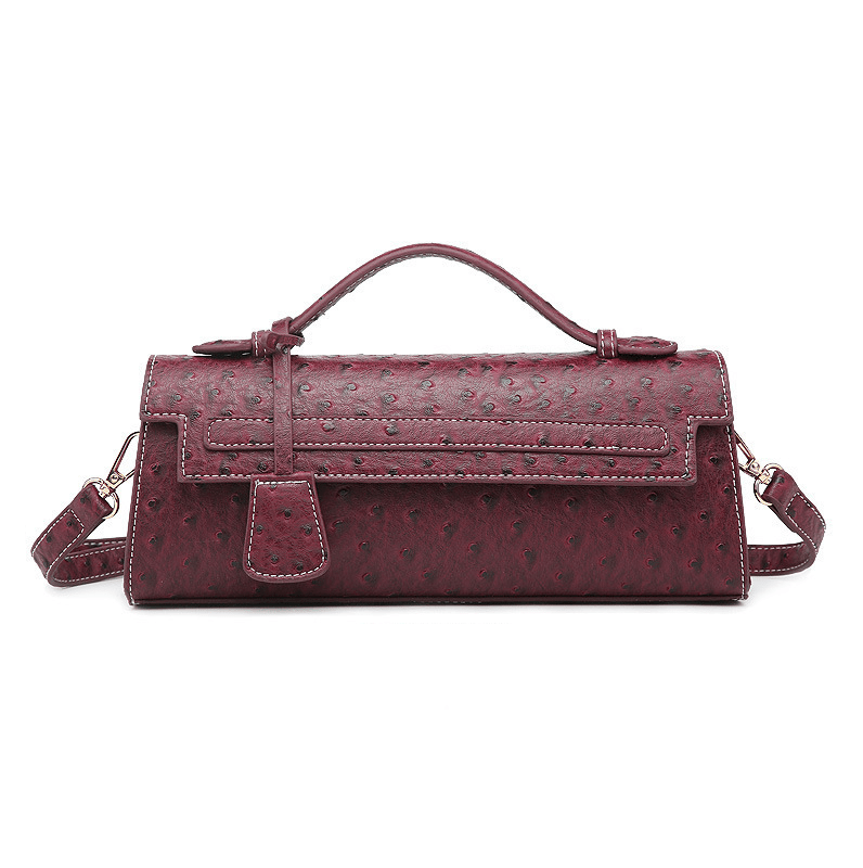 Bianca Ostrich Embossed Evening Clutch