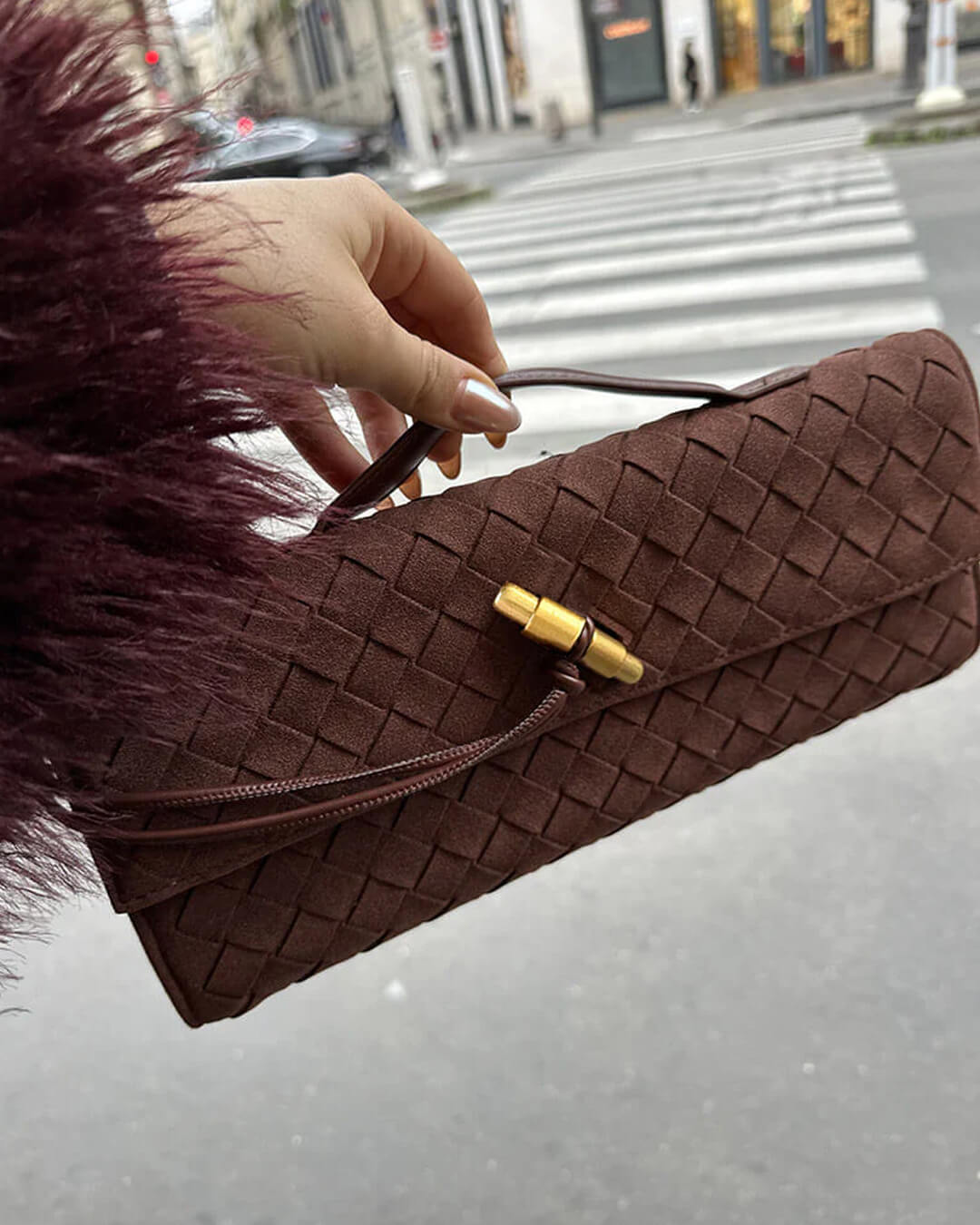 Bianca Woven Crossbody Clutch Bag