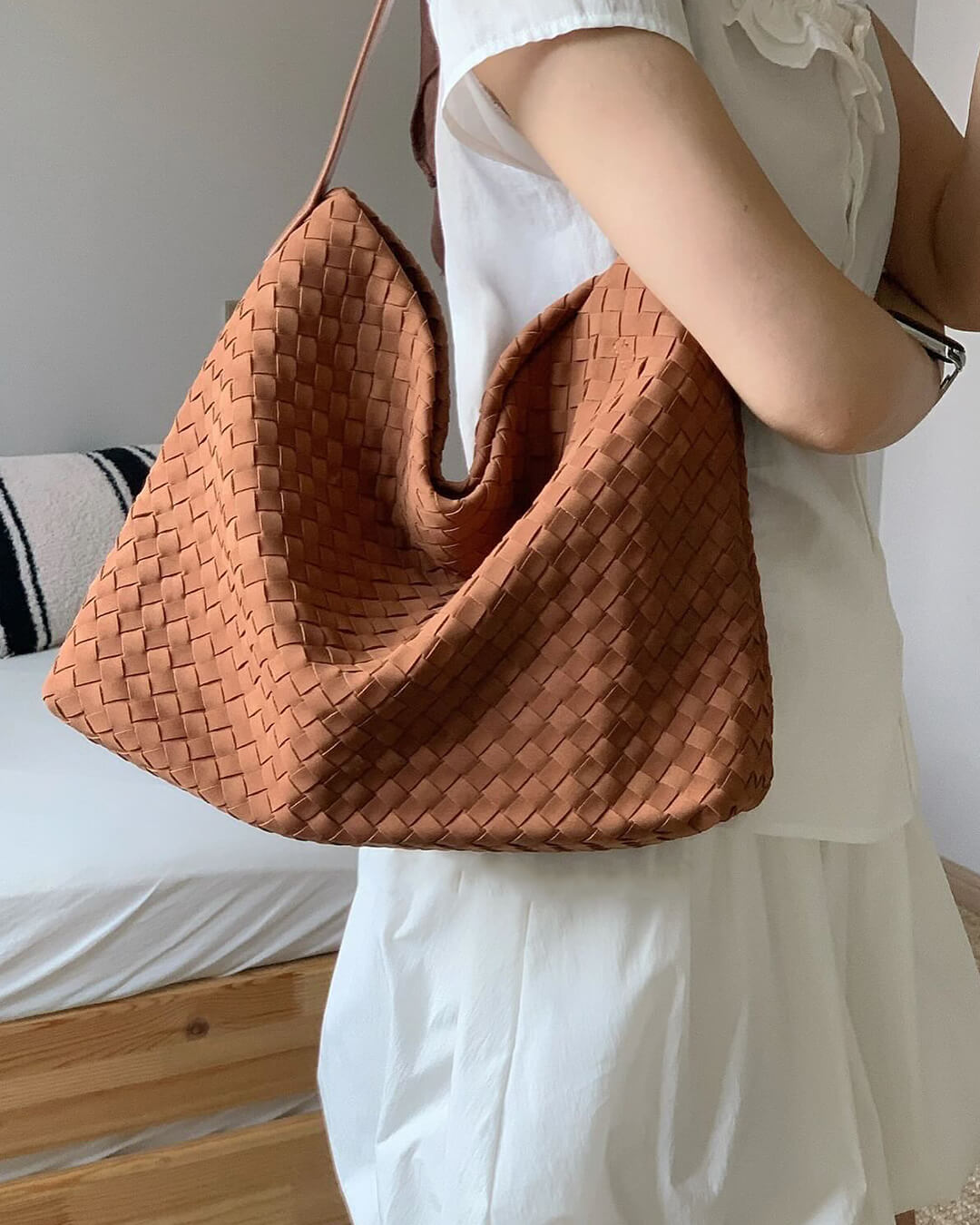 Chelsea Woven Hobo Tote Bag