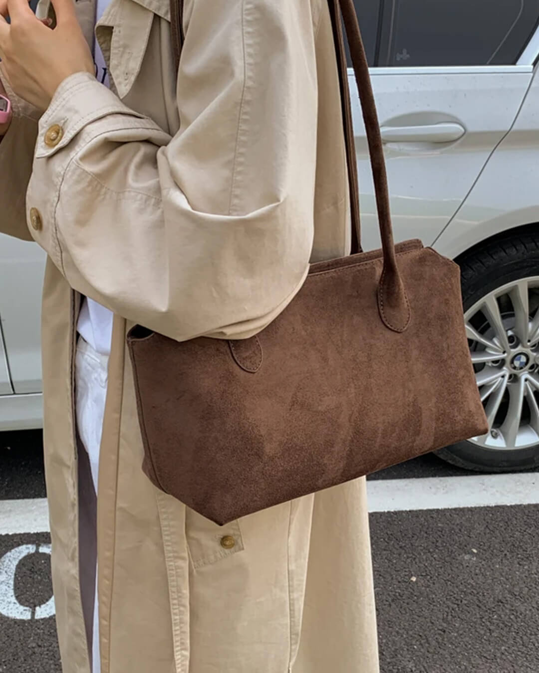 Elodie Suede Everyday Shoulder Bag