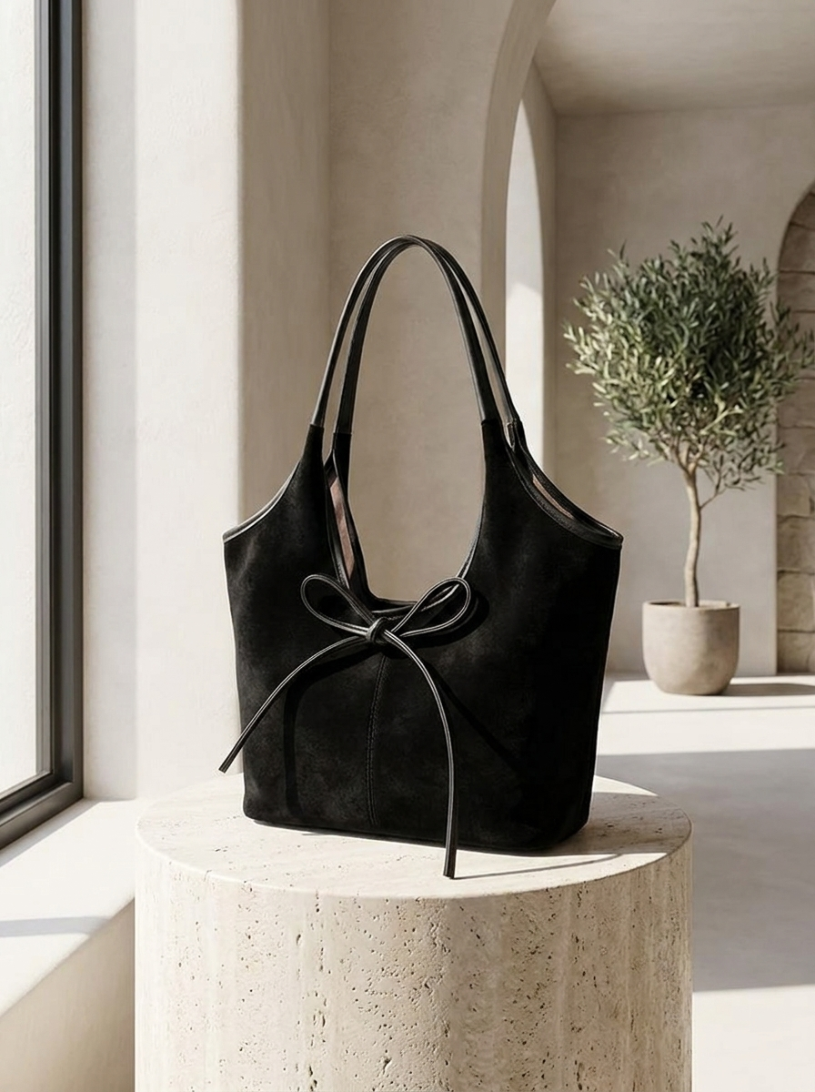 Florence Suede Bow Tote Bag