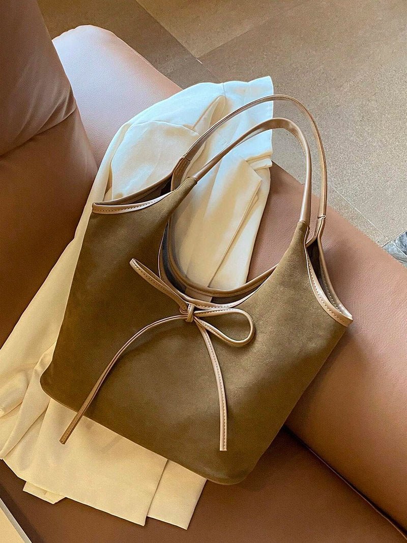 Florence Suede Bow Tote Bag