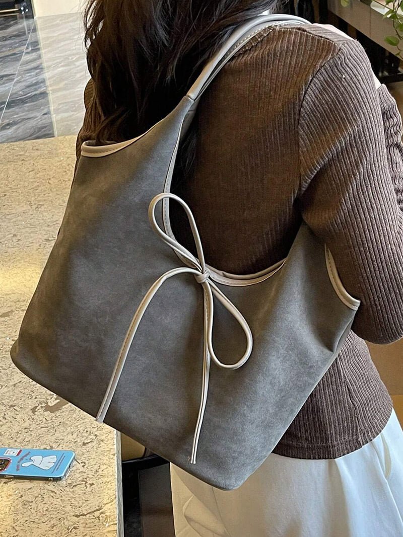 Florence Suede Bow Tote Bag