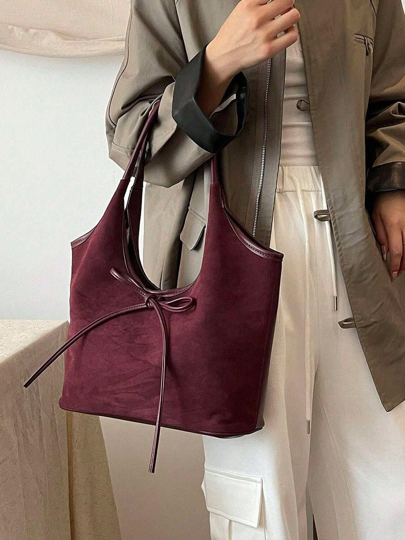 Florence Suede Bow Tote Bag