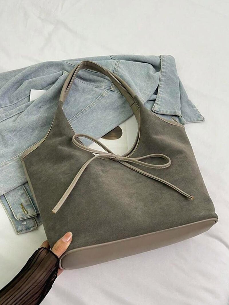 Florence Suede Bow Tote Bag