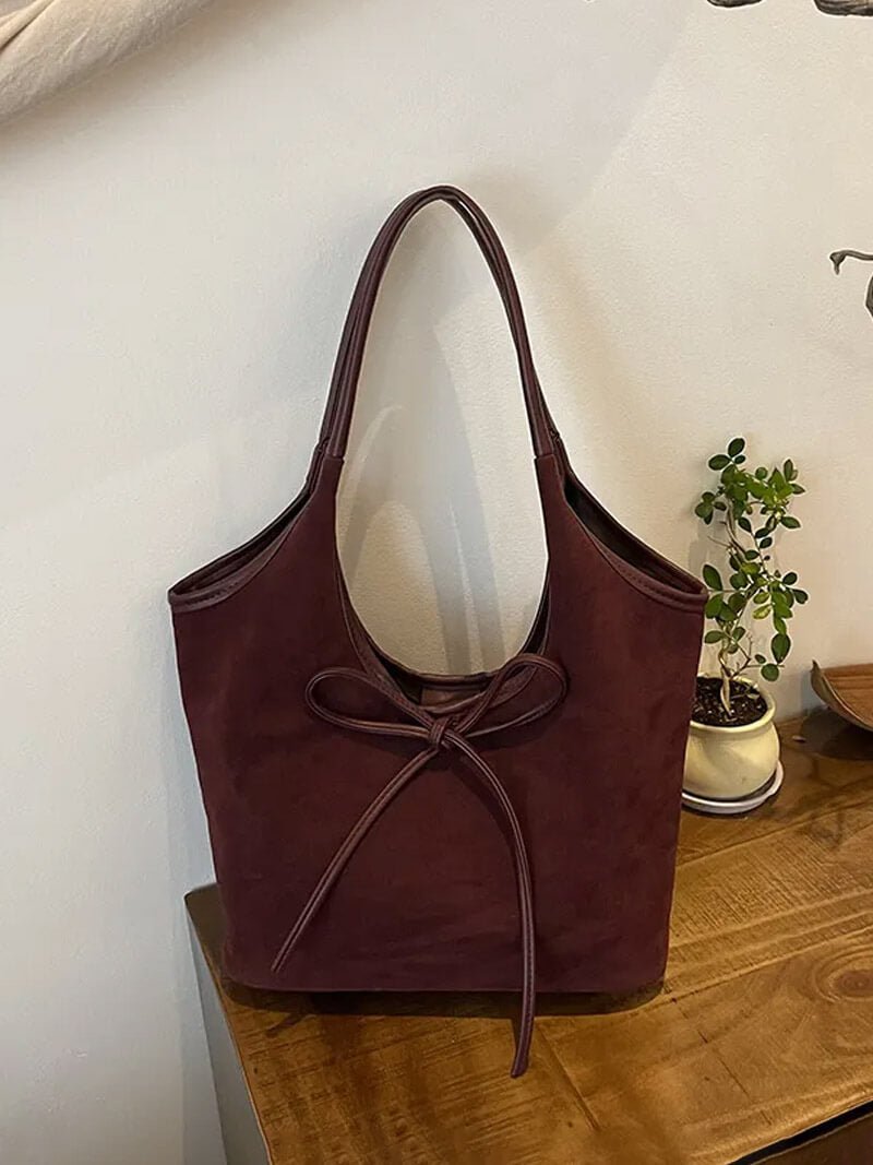 Florence Suede Bow Tote Bag