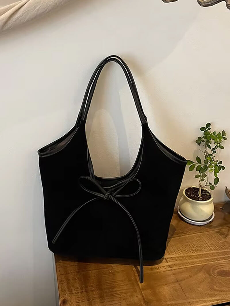 Florence Suede Bow Tote Bag