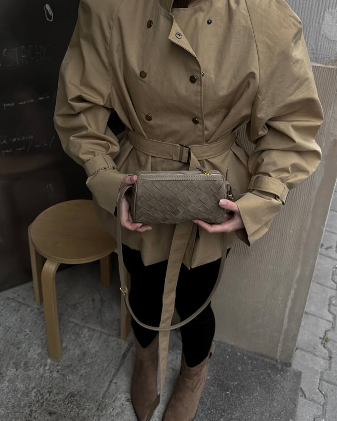 Jessica Woven Suede Shoulder Bag