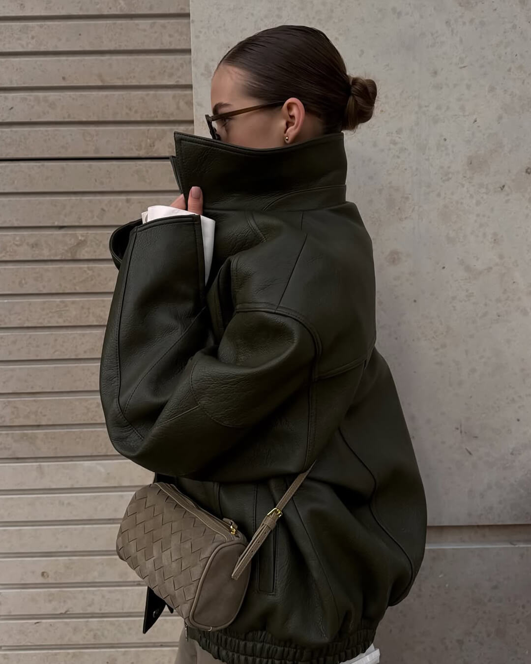 Jessica Woven Suede Shoulder Bag