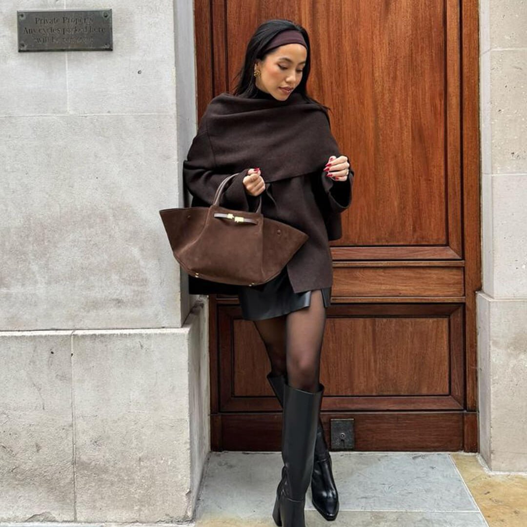 Melanie Suede Tote Handbag