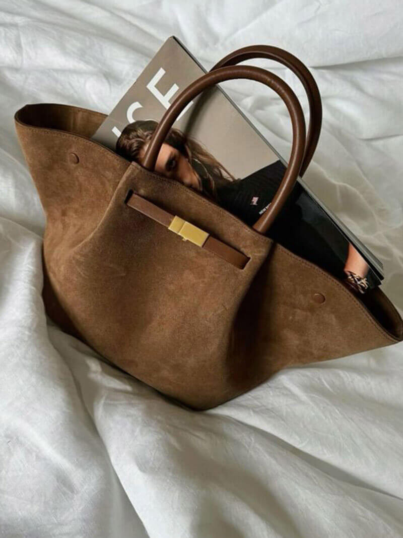 Melanie Suede Tote Handbag