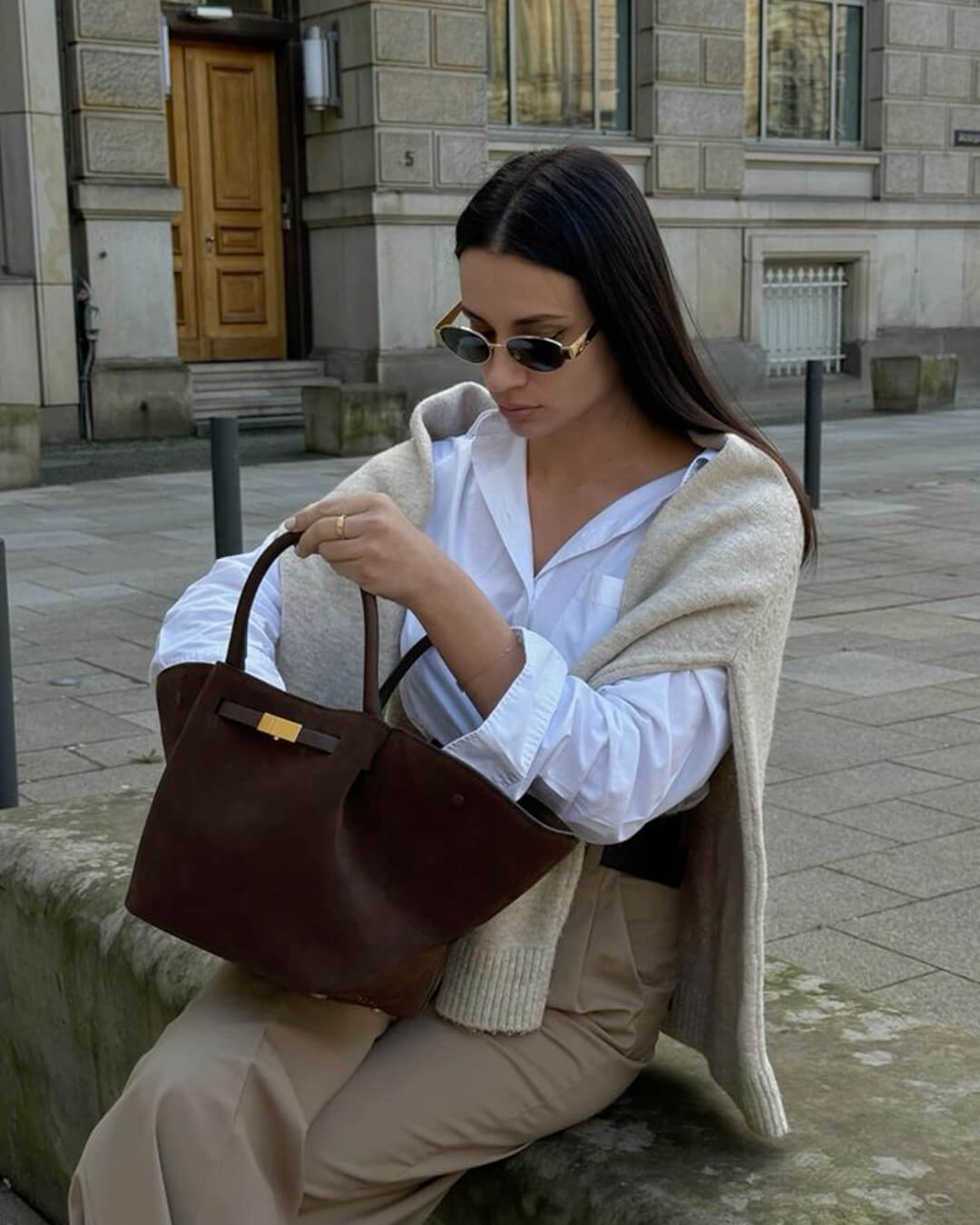 Melanie Suede Tote Handbag