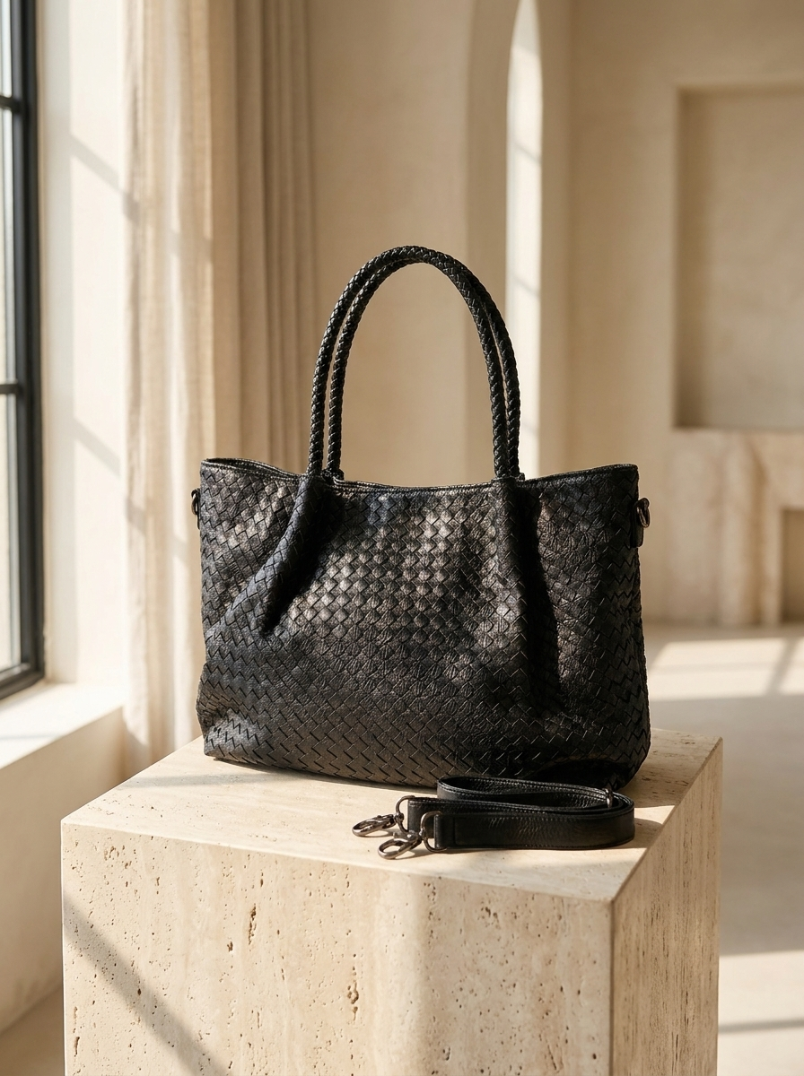 Natalie Woven Weekender Tote Bag