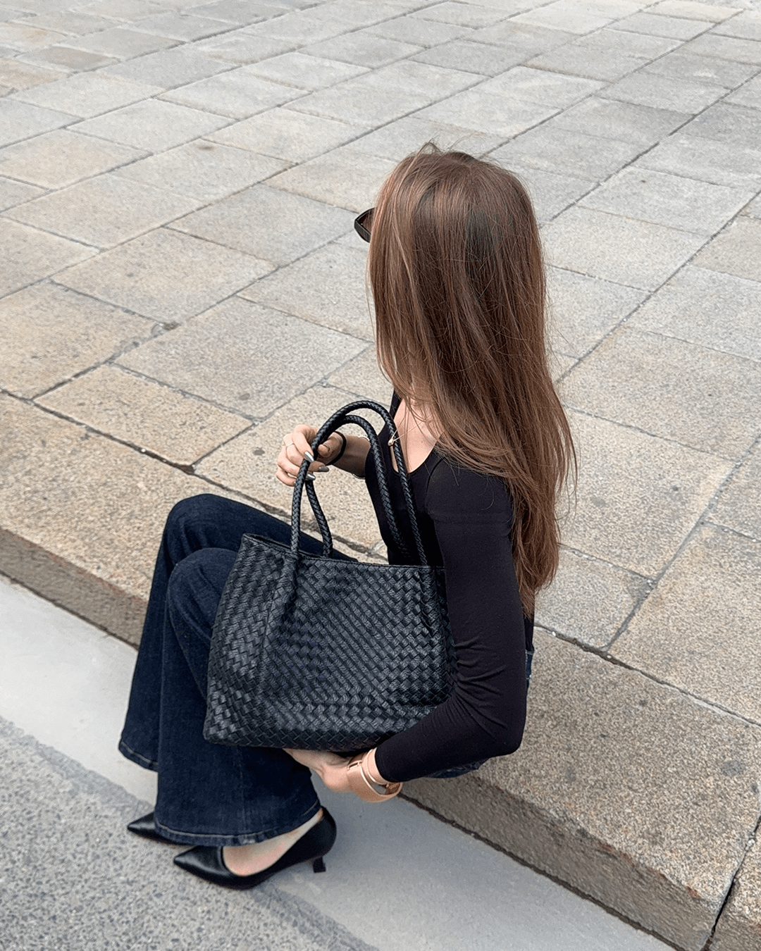 Natalie Woven Weekender Tote Bag