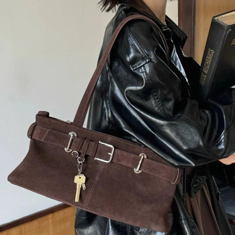 Nora Vintage Suede Shoulder Bag